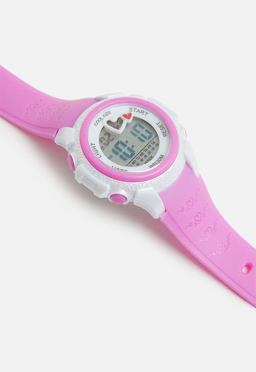 Cool Kids - Digital mid-size 30m wr watch - purple & white