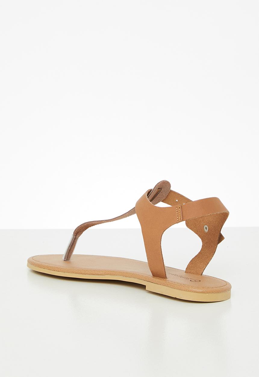 Superbalist - Zizi leather t-bar sandal - gold & tan 