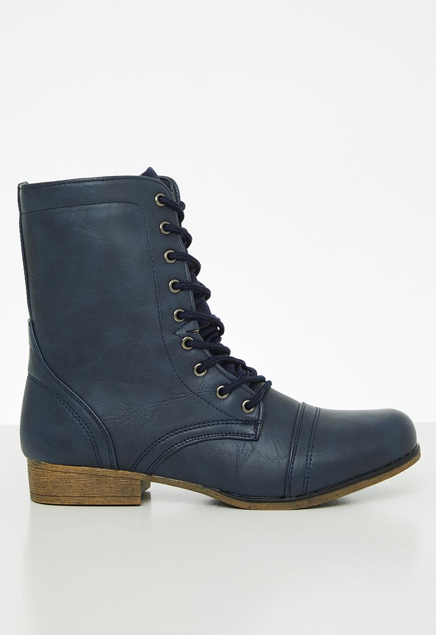 STYLE REPUBLIC - Lola lace-up boot - navy