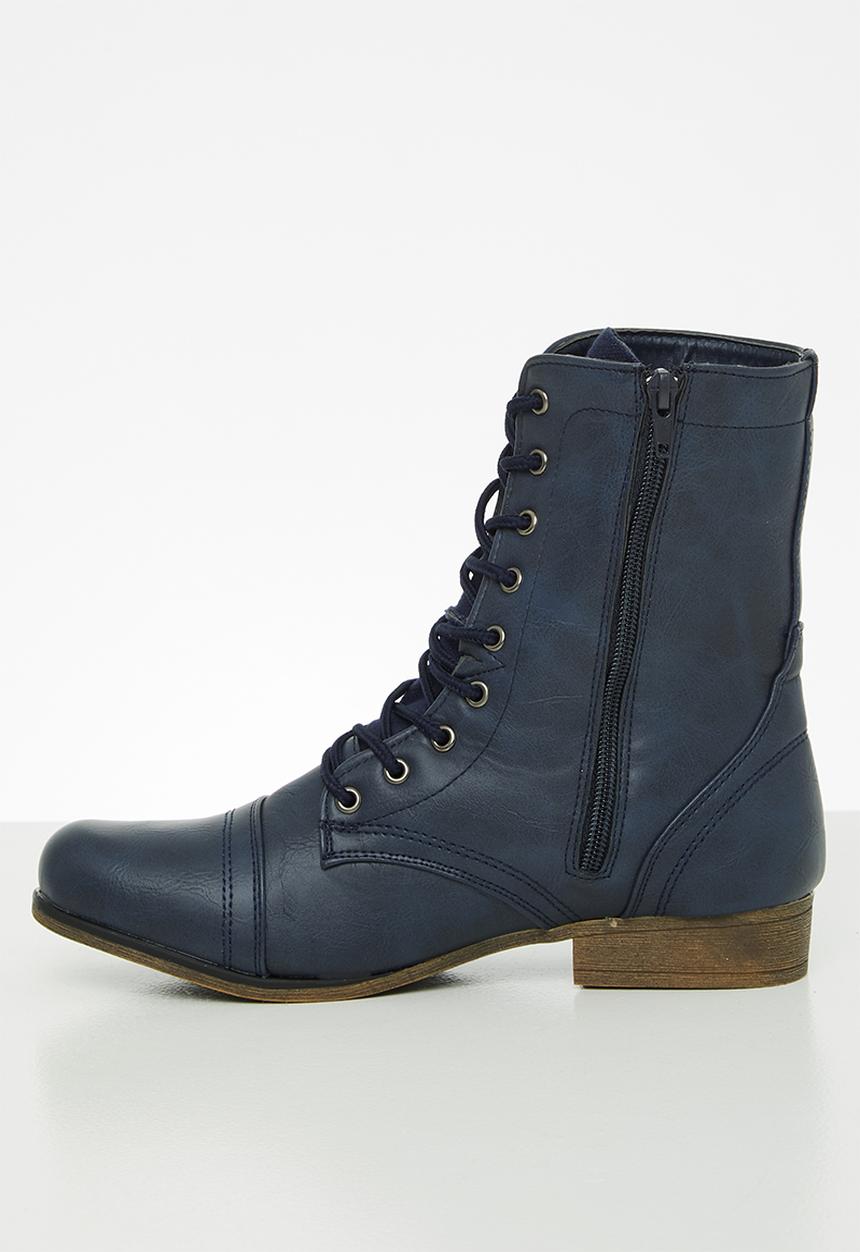 STYLE REPUBLIC - Lola lace-up boot - navy