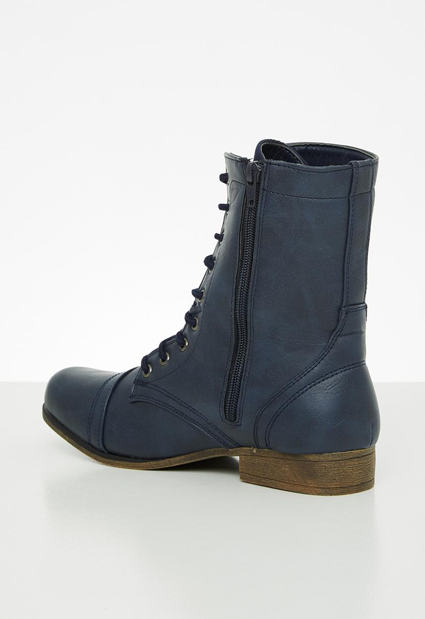 STYLE REPUBLIC - Lola lace-up boot - navy