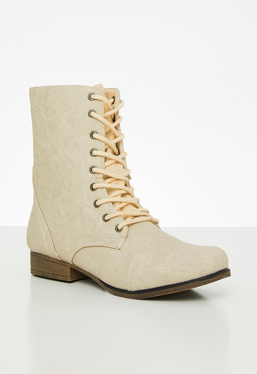 STYLE REPUBLIC - Lola lace-up boot - sand