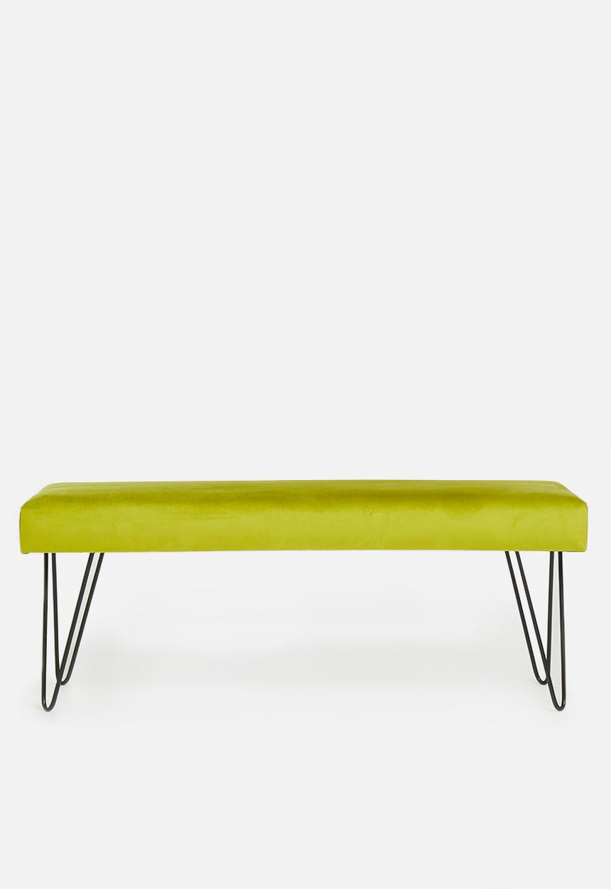 Sixth Floor - Penn leg bench ottoman - magical pesto
