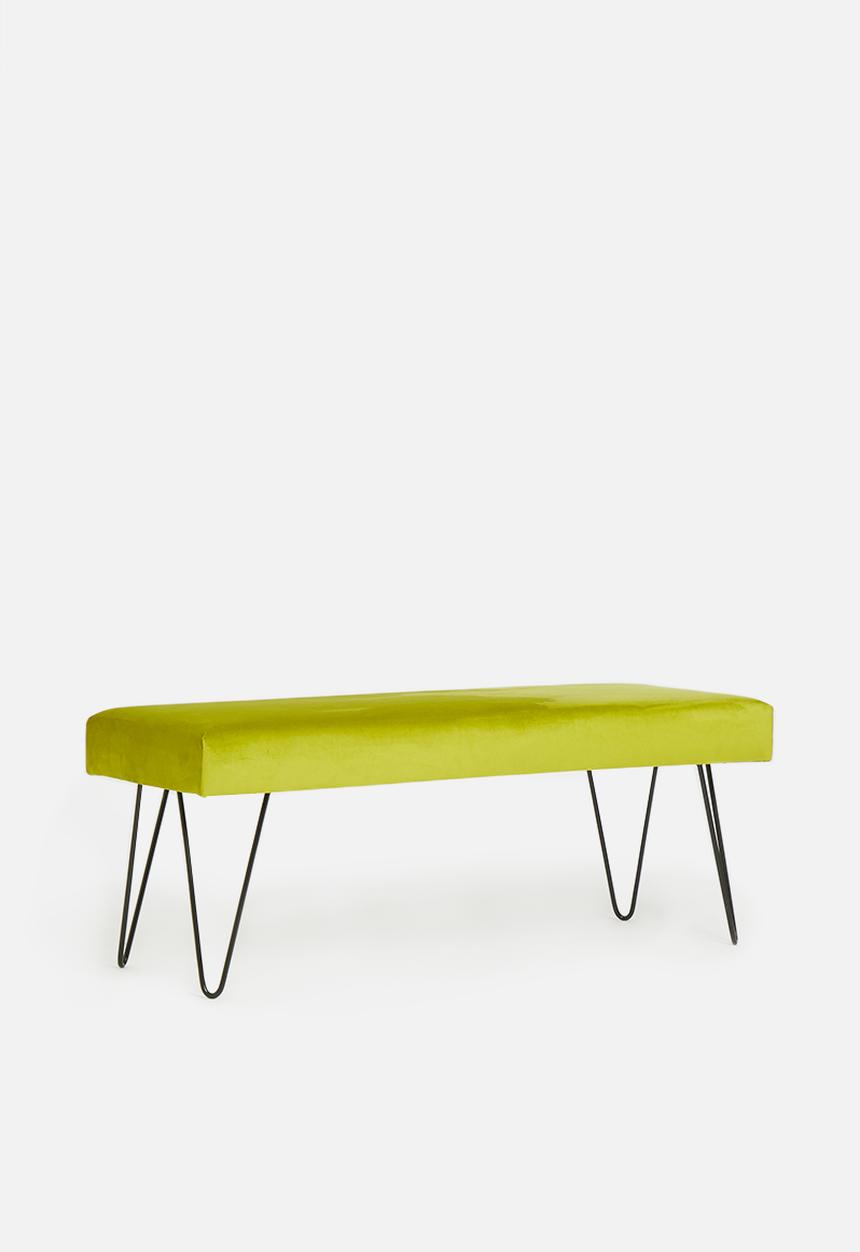 Sixth Floor - Penn leg bench ottoman - magical pesto