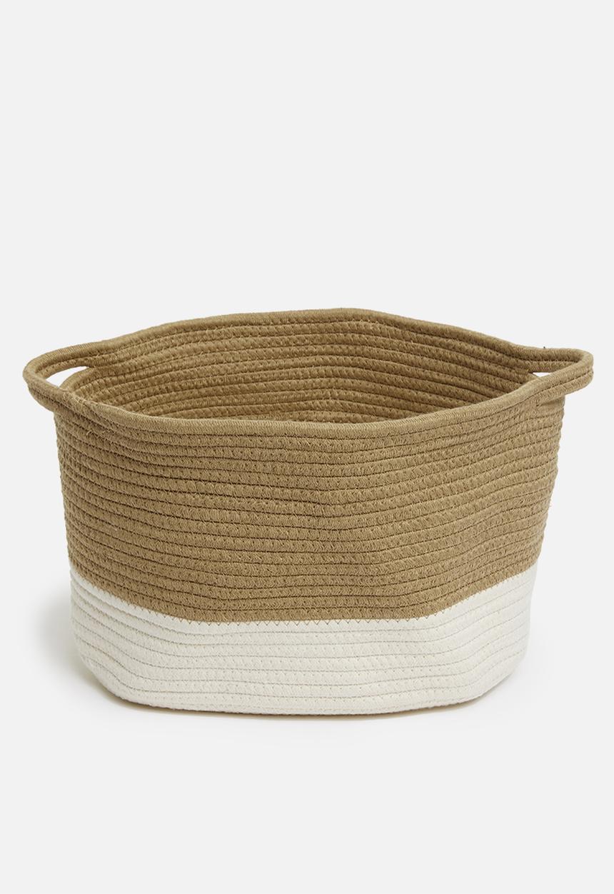 Sixth Floor - Large braided basket - brown & neutral 