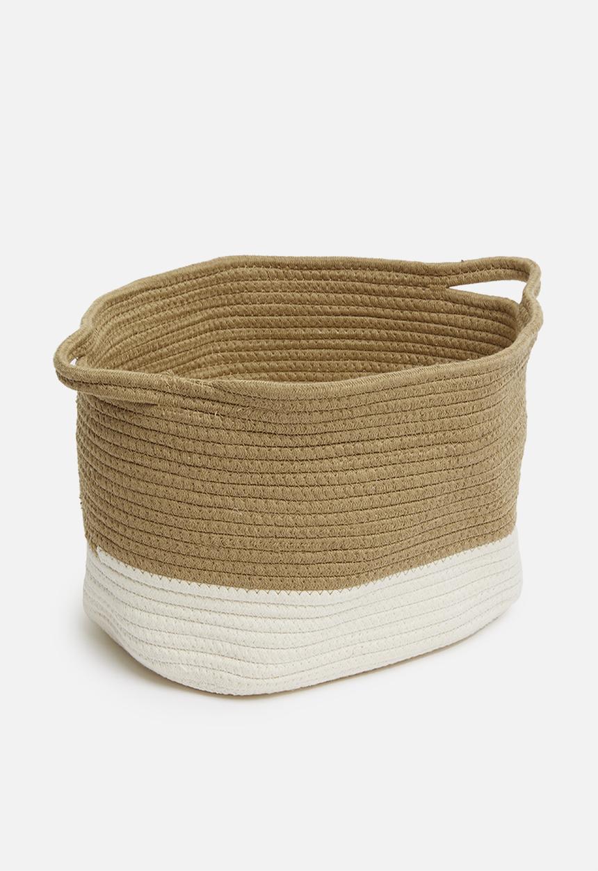 Sixth Floor - Large braided basket - brown & neutral 
