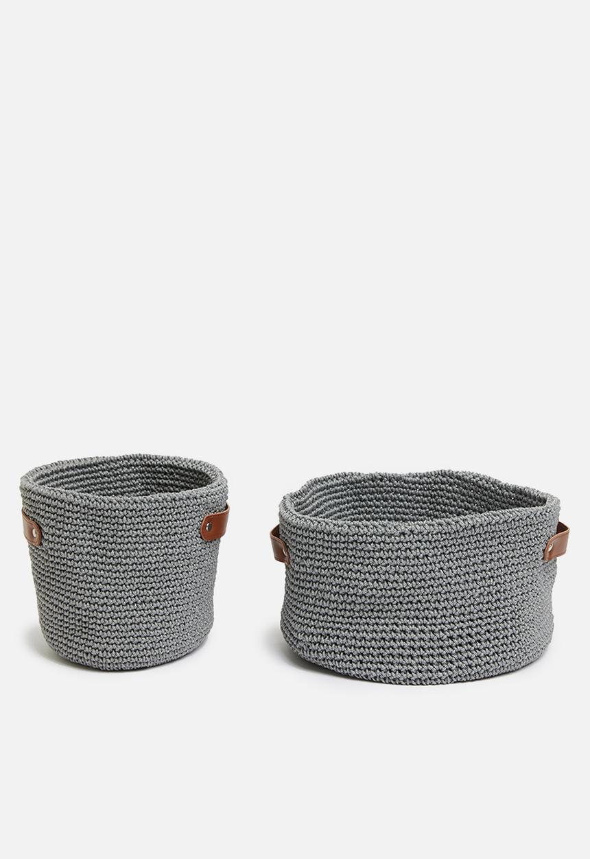 Sixth Floor - Knit storage basket set of 2