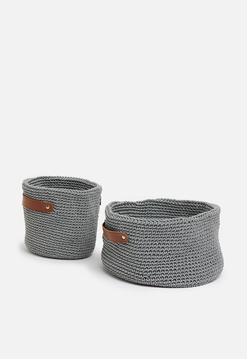 Sixth Floor - Knit storage basket set of 2