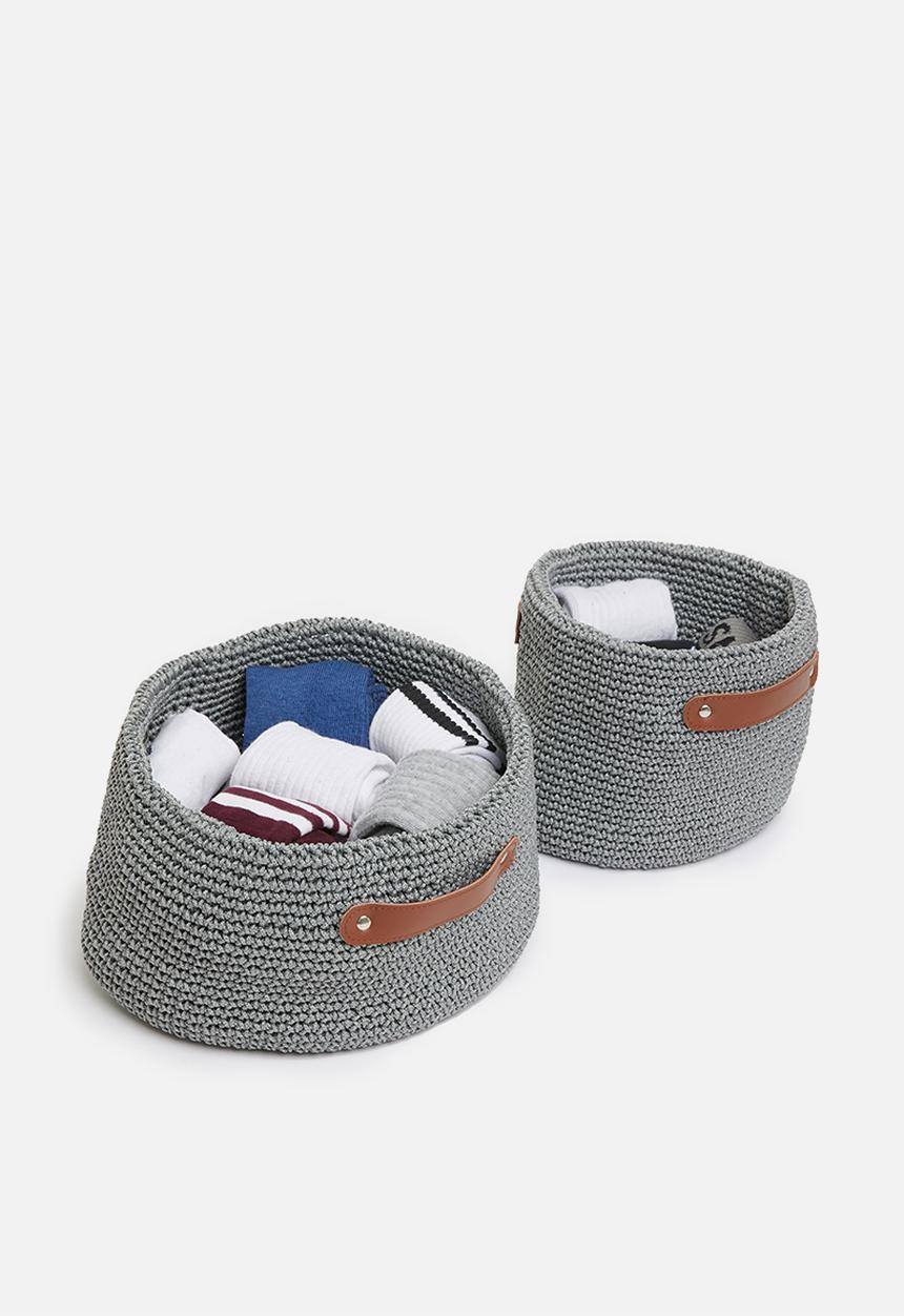 Sixth Floor - Knit storage basket set of 2