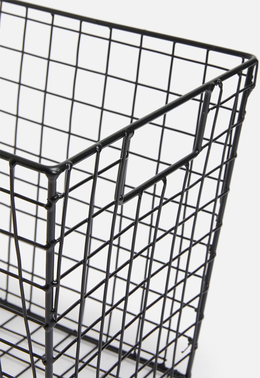 Sixth Floor - Metal wire storage basket - black