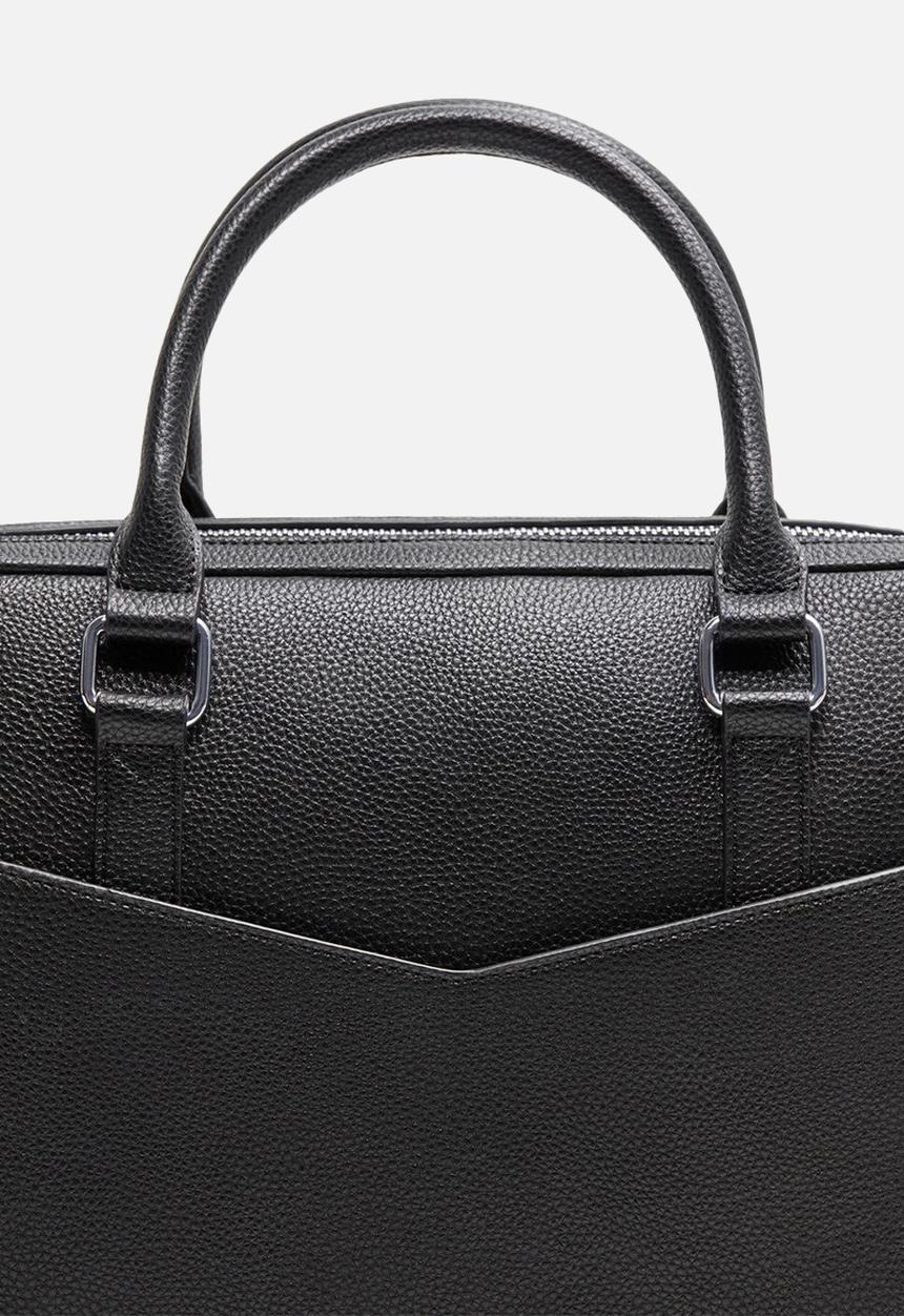 MANGO - Handbag grain - black