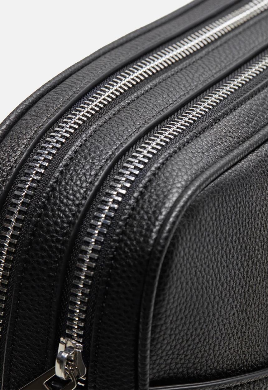 MANGO - Handbag grain - black