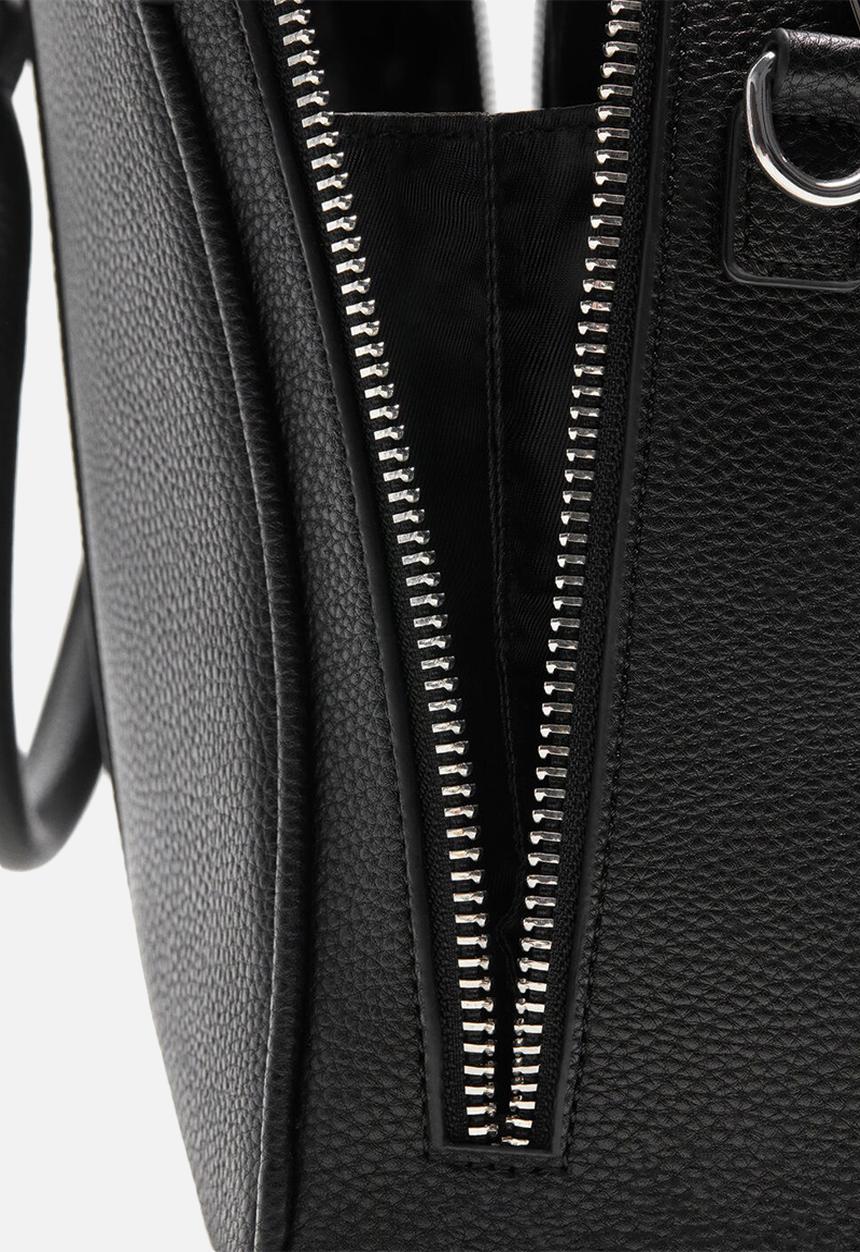 MANGO - Handbag grain - black