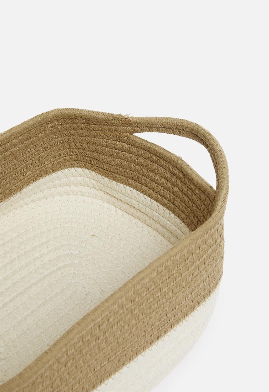 Sixth Floor - Small braided basket - two tone
