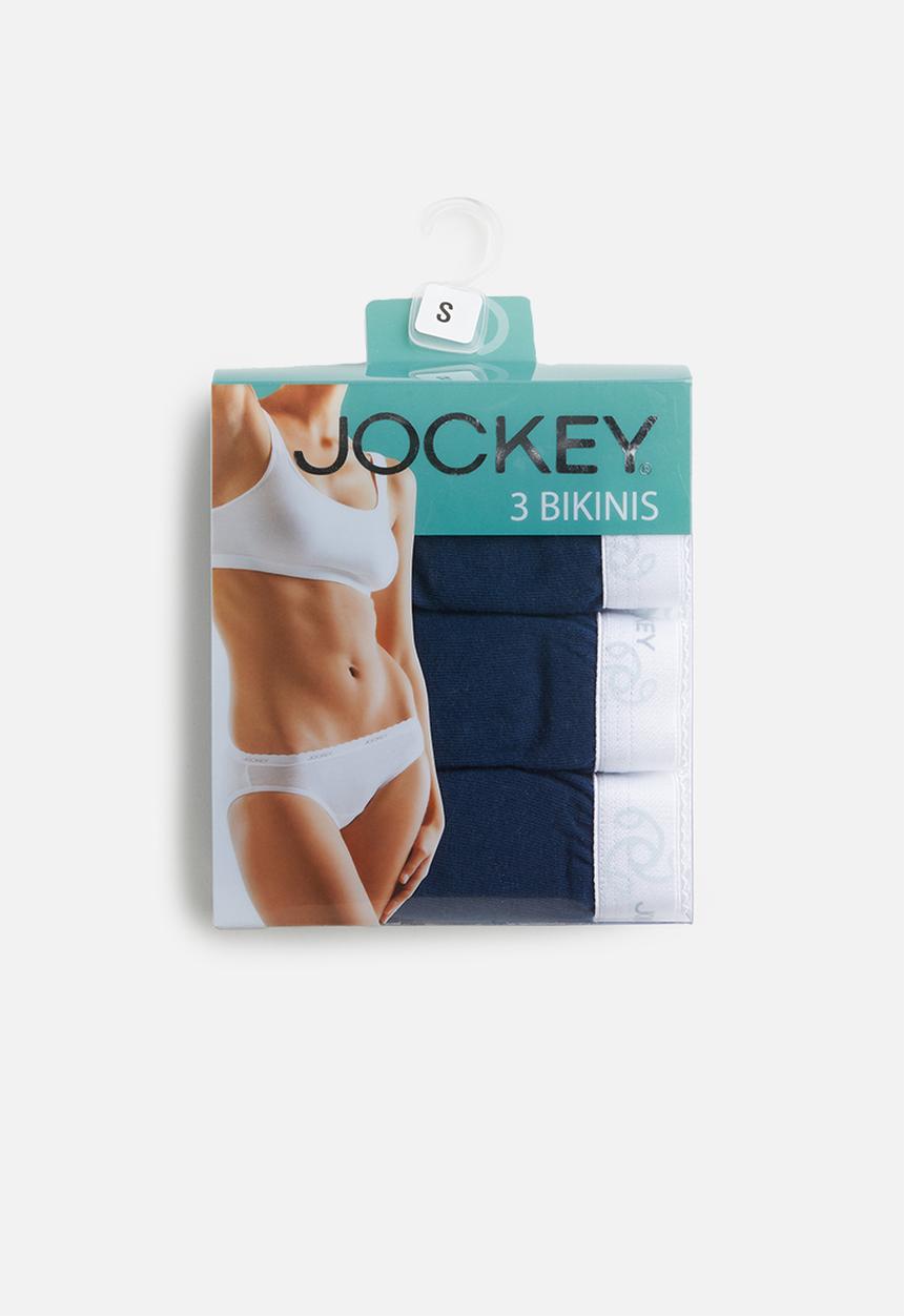 Jockey - 3 Pack plain bikini briefs - navy