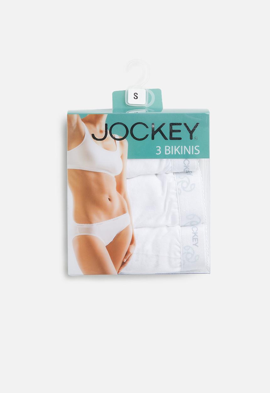 Jockey - 3 Pack plain bikini briefs - white