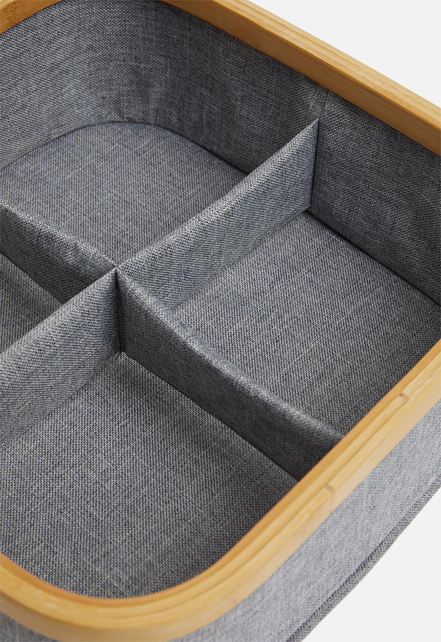 Sixth Floor - Bamboo square storage basket - grey