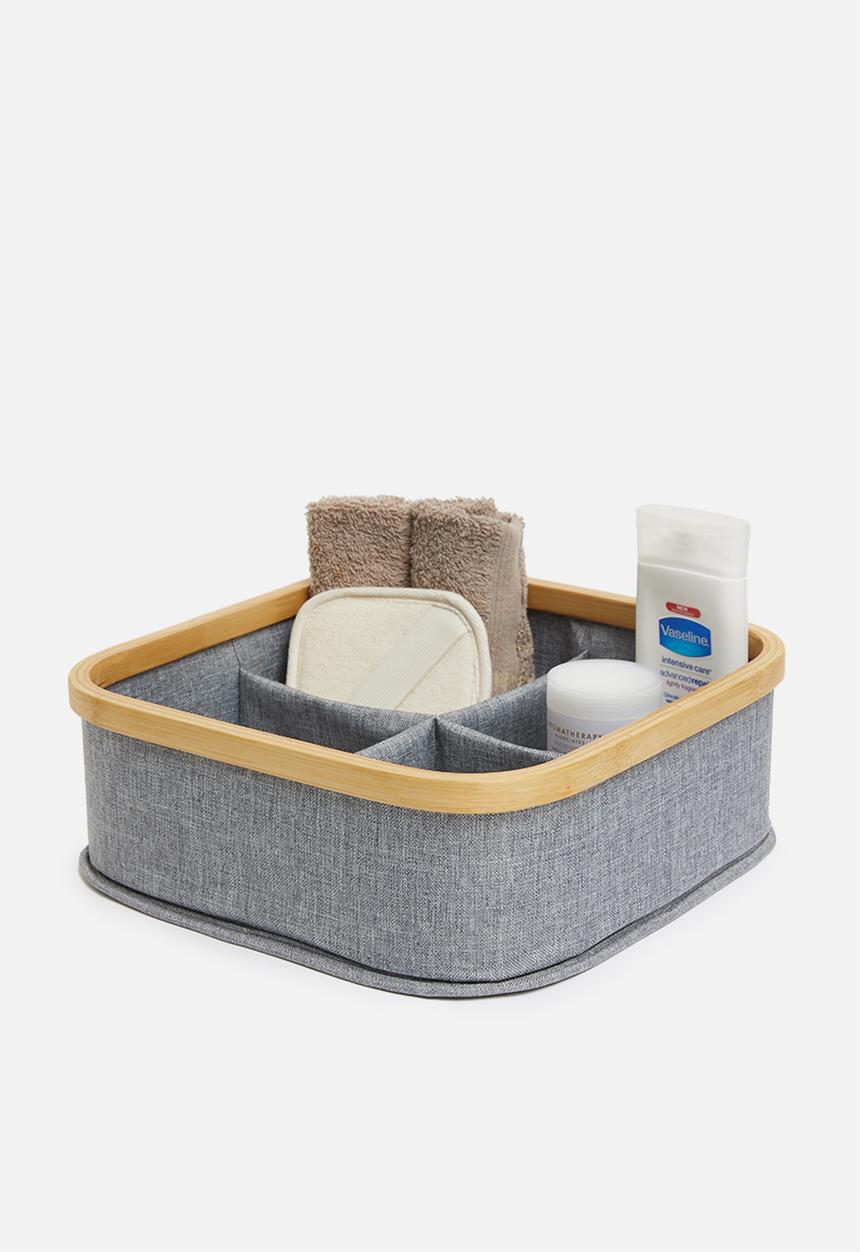 Sixth Floor - Bamboo square storage basket - grey