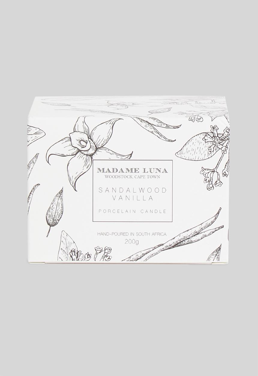 Madame Luna - Perforated porcelain votive candle - sandalwood vanilla