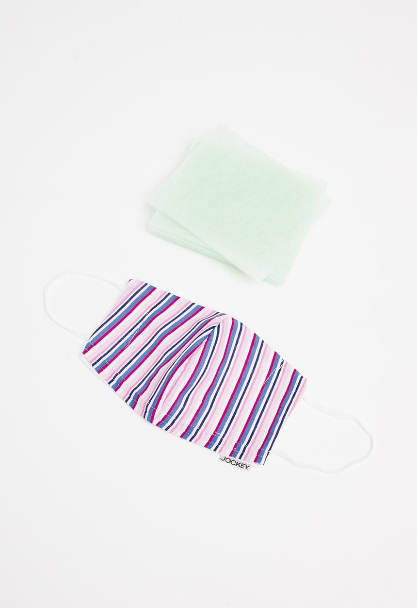 Jockey - Reuseable cotton mask + 5 filters - city stripe