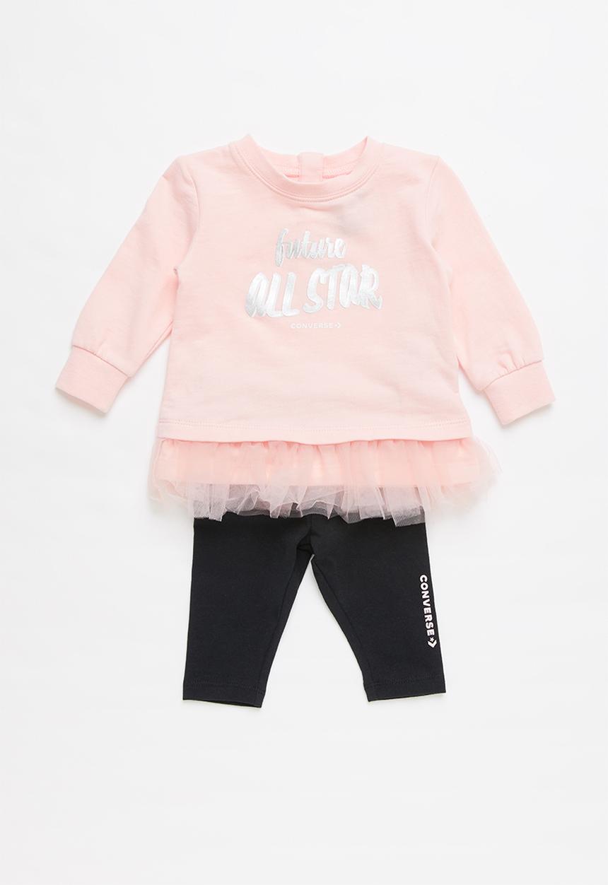 Converse - Converse girls tunic & legging set - pink & black 