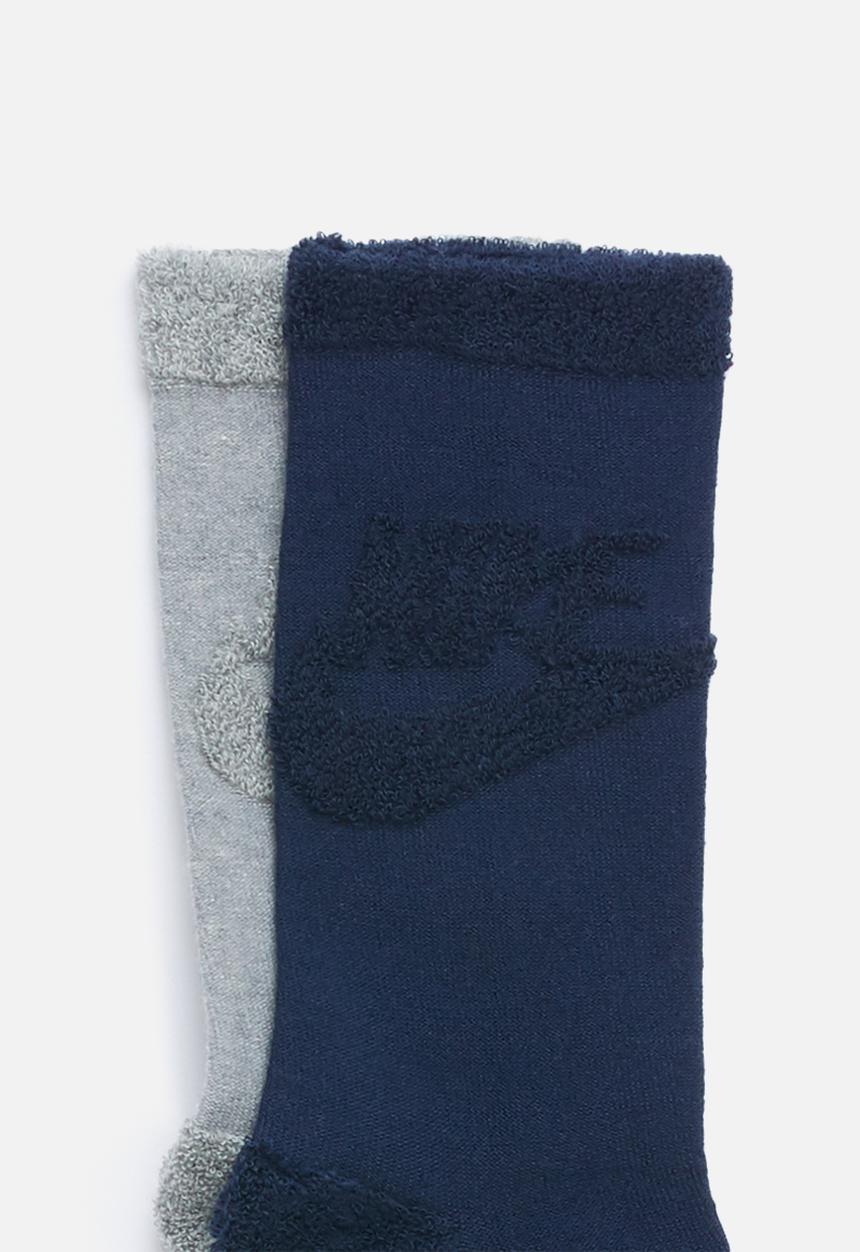 Nike - 2 Pack Nike loop futura crew socks - navy & grey 