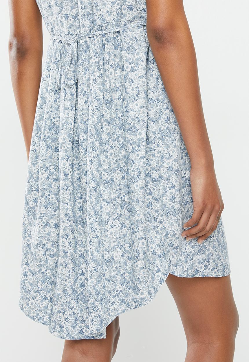 Cotton On - Maternity short sleeve babydoll dress  floral - country blue