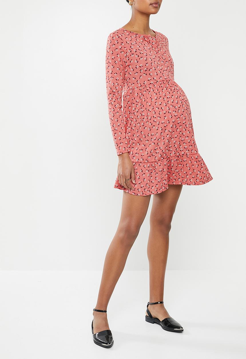 Cotton On - Maternity babydoll mini dress aidan ditsy - faded rose