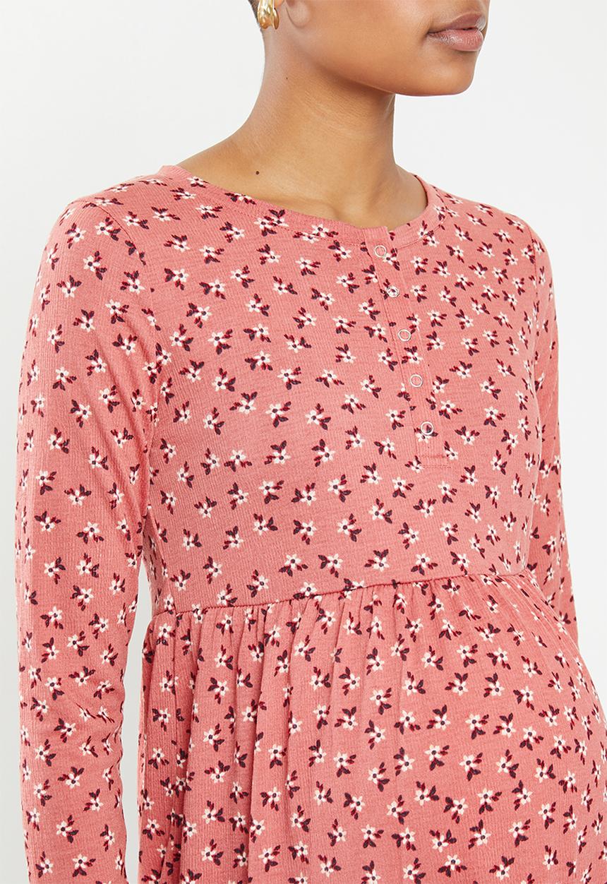 Cotton On - Maternity babydoll mini dress aidan ditsy - faded rose