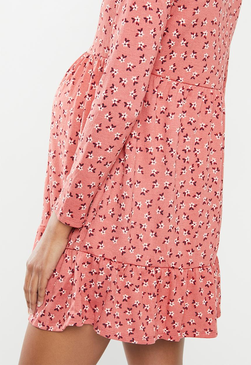 Cotton On - Maternity babydoll mini dress aidan ditsy - faded rose