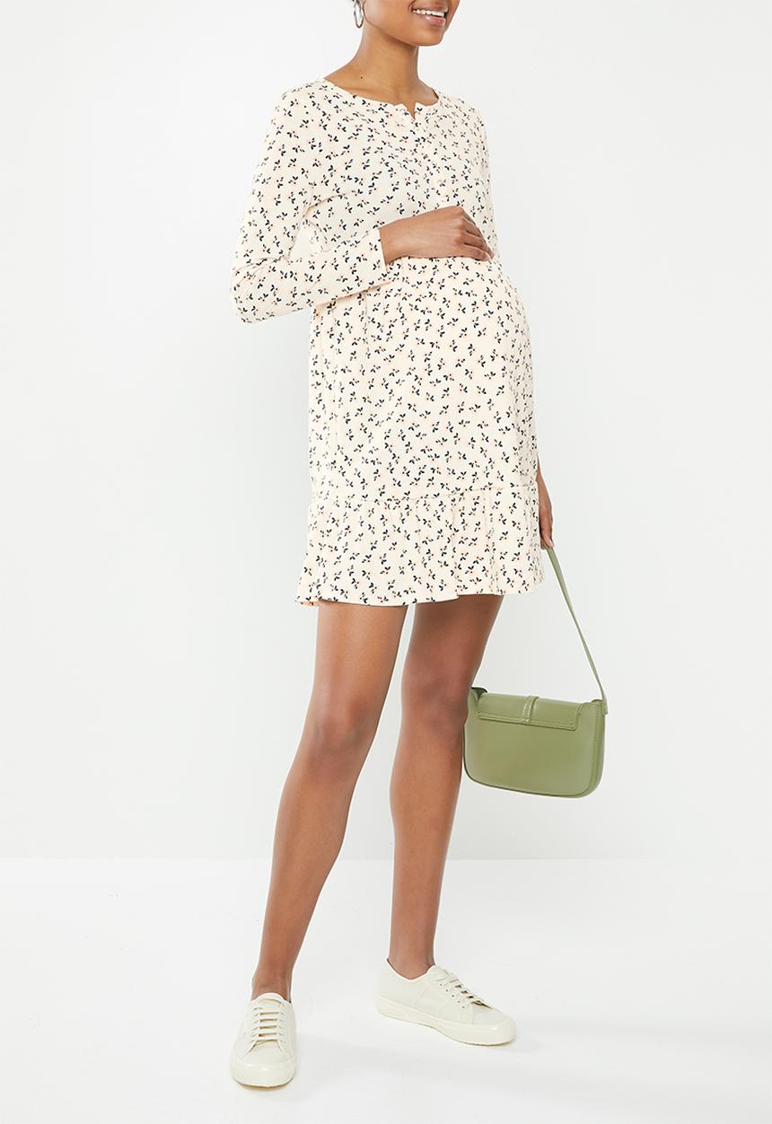 Cotton On - Maternity babydoll mini dress Aidan ditsy -  pink sand