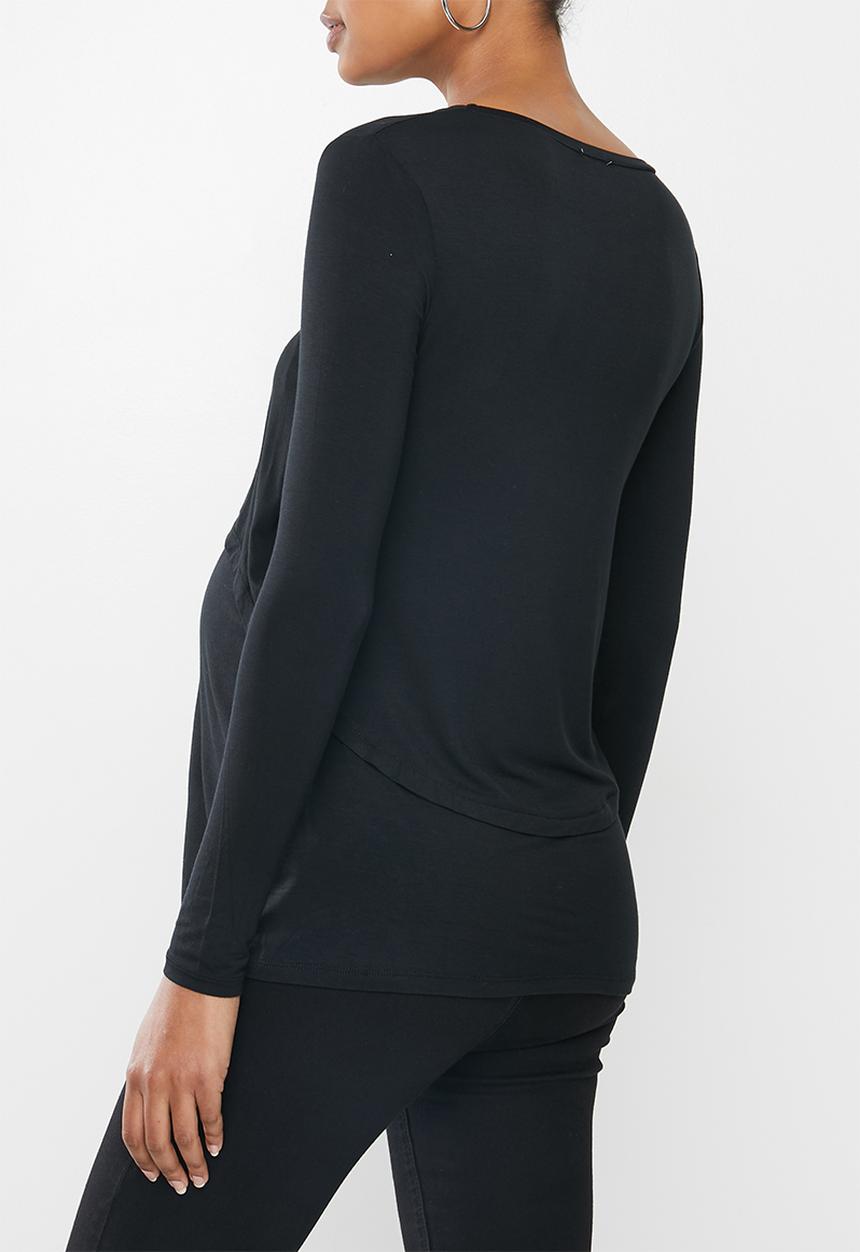 Cotton On - Maternity 2-in-1 long sleeve top - black