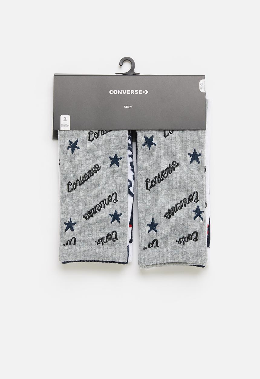 Converse - Chn converse script crew 3pk - multi 