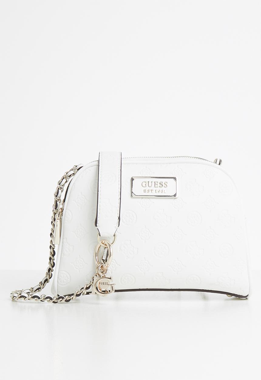 GUESS - Logo love crossbody top zip - white