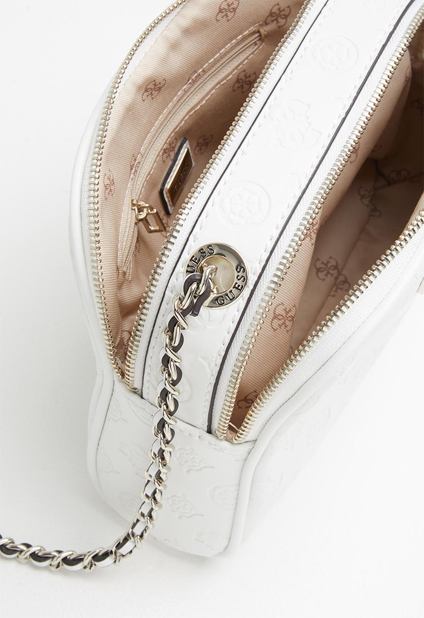 GUESS - Logo love crossbody top zip - white