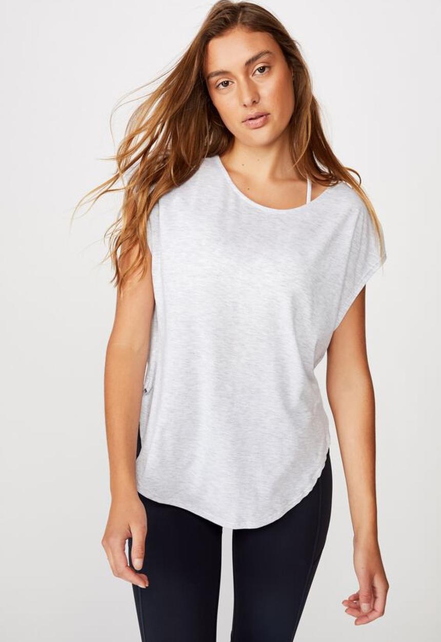 Cotton On - Active scoop hem T-shirt - grey