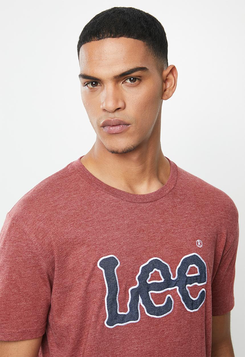 Lee  - Applique tee - burgundy