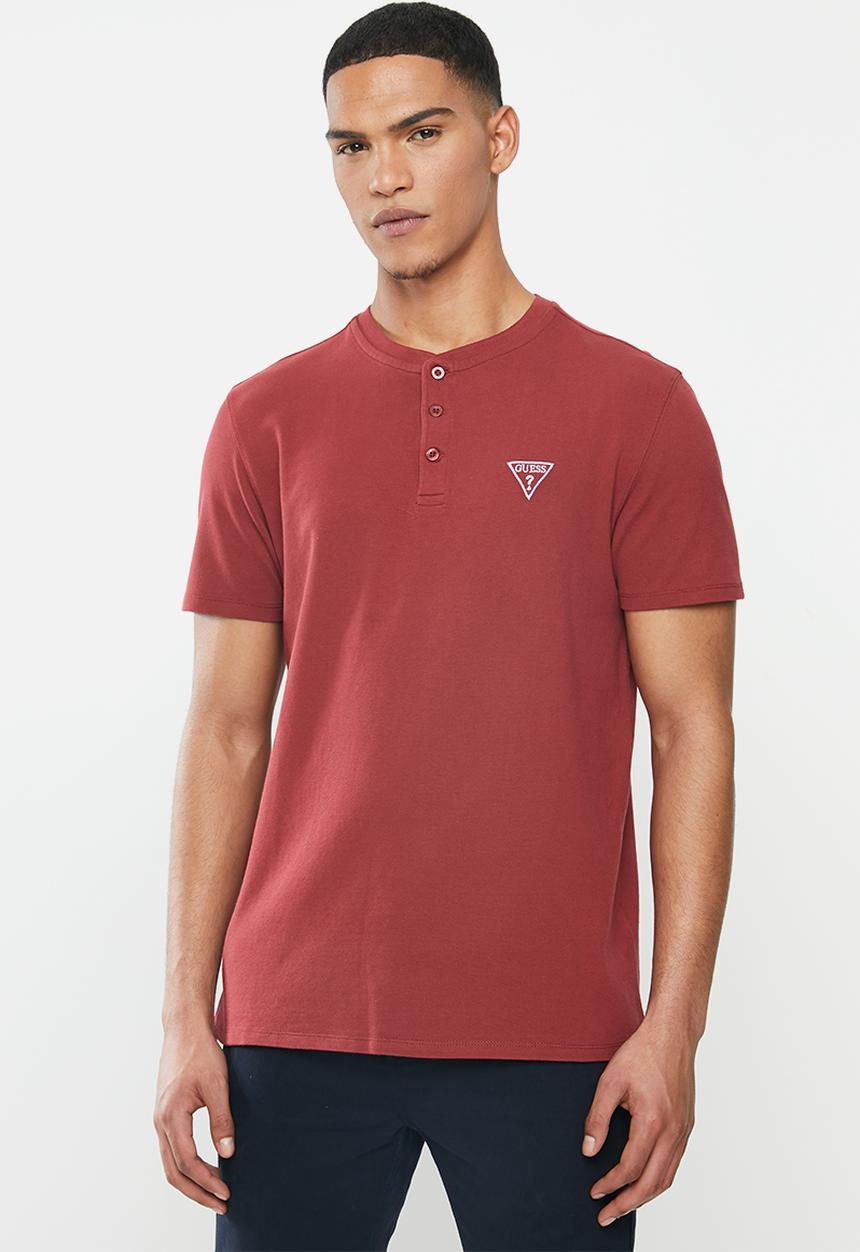 GUESS - Short sleeve guess philli polo - burgundy 
