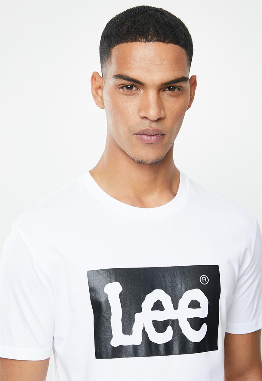 Lee  - Contrast block out tee - white