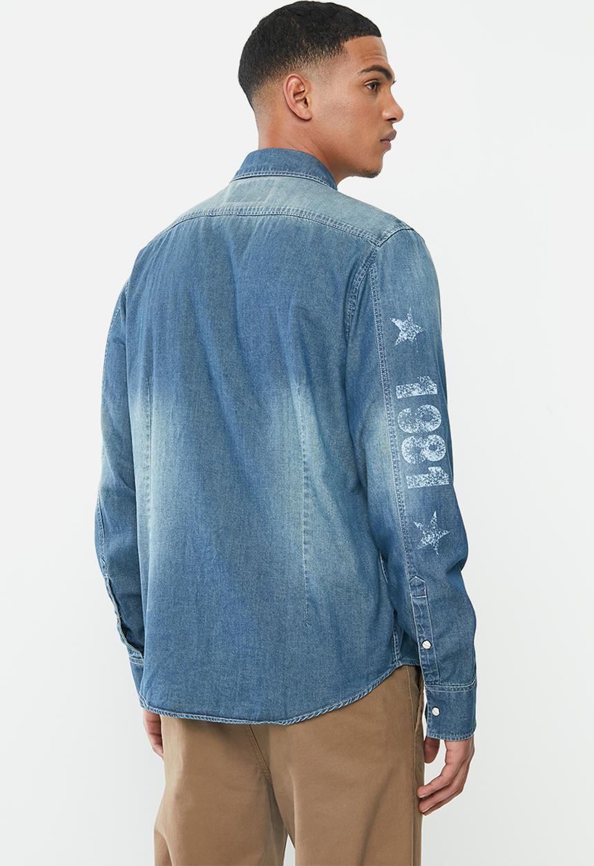 GUESS - Slim fit denim shirt - blue 