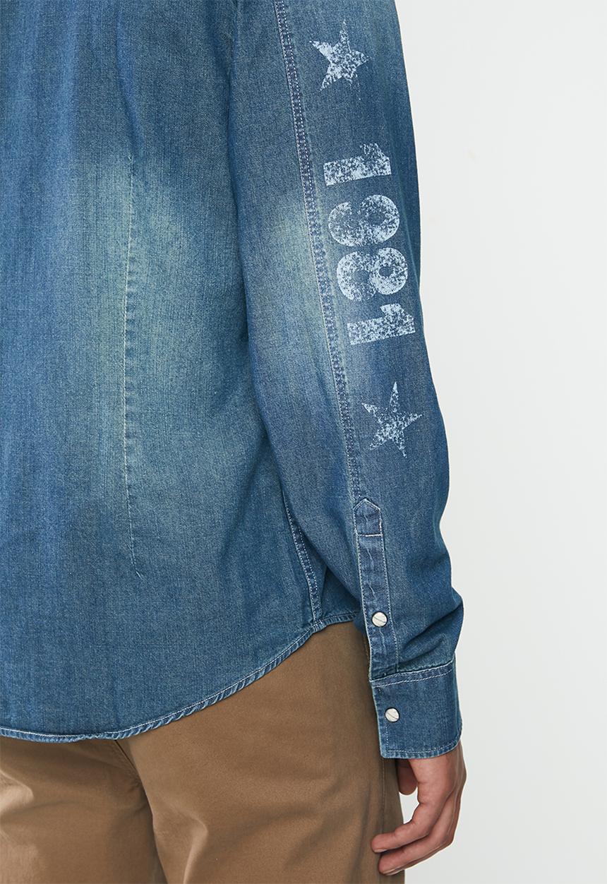 GUESS - Slim fit denim shirt - blue 