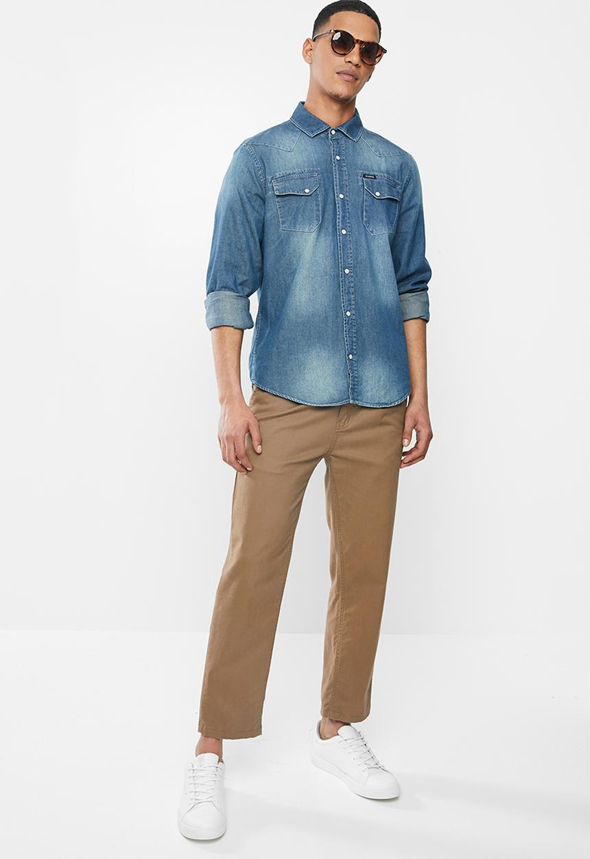 GUESS - Slim fit denim shirt - blue 