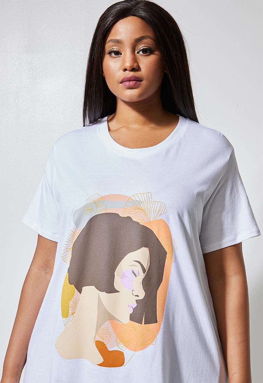 Superbalist - Printed face graphic tee - white