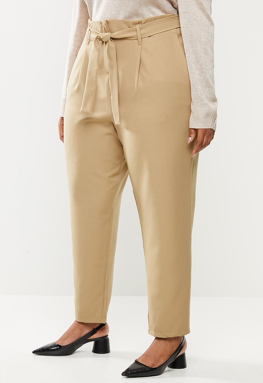 edit Plus - Paperbag tapered pant - beige
