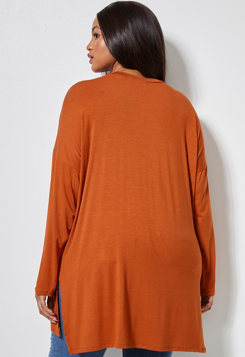 Superbalist - Longline viscose tee - rust
