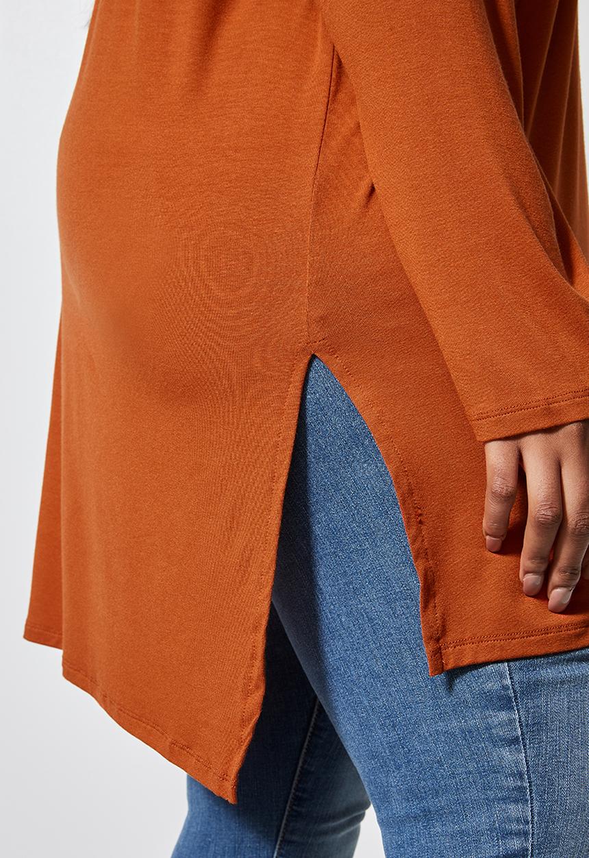 Superbalist - Longline viscose tee - rust