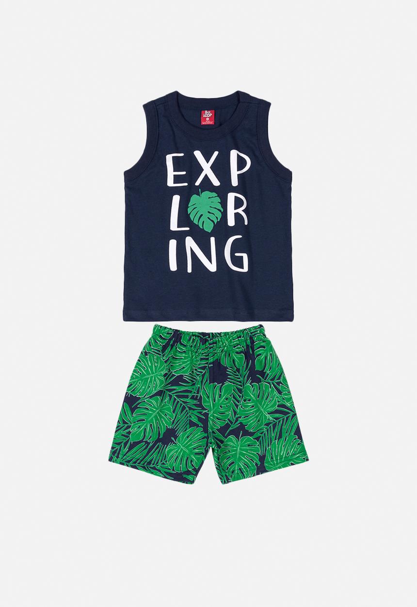 Bee Loop - Tank top & shorts set -  green & black