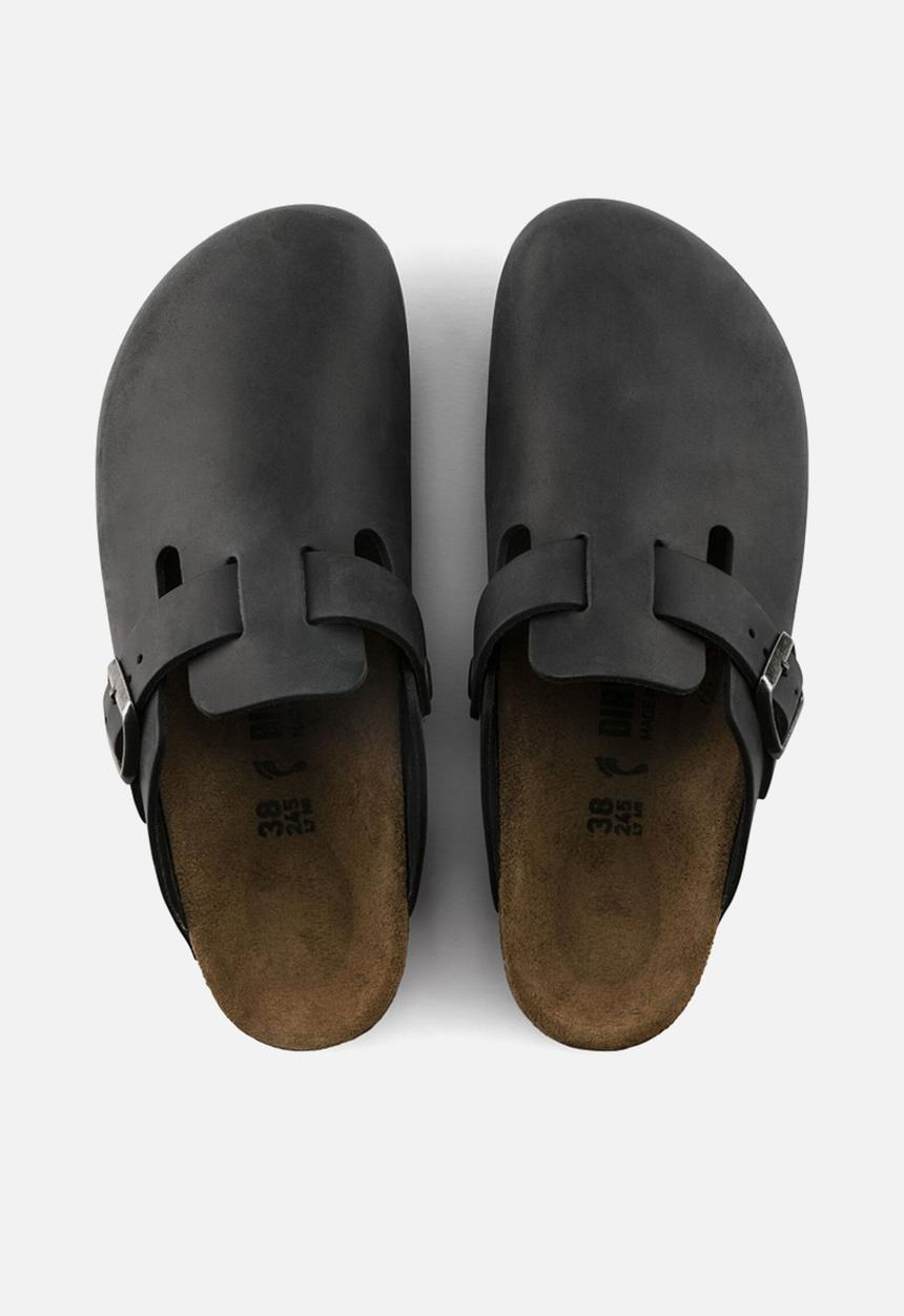 Birkenstock - Boston waxy leather regular - black