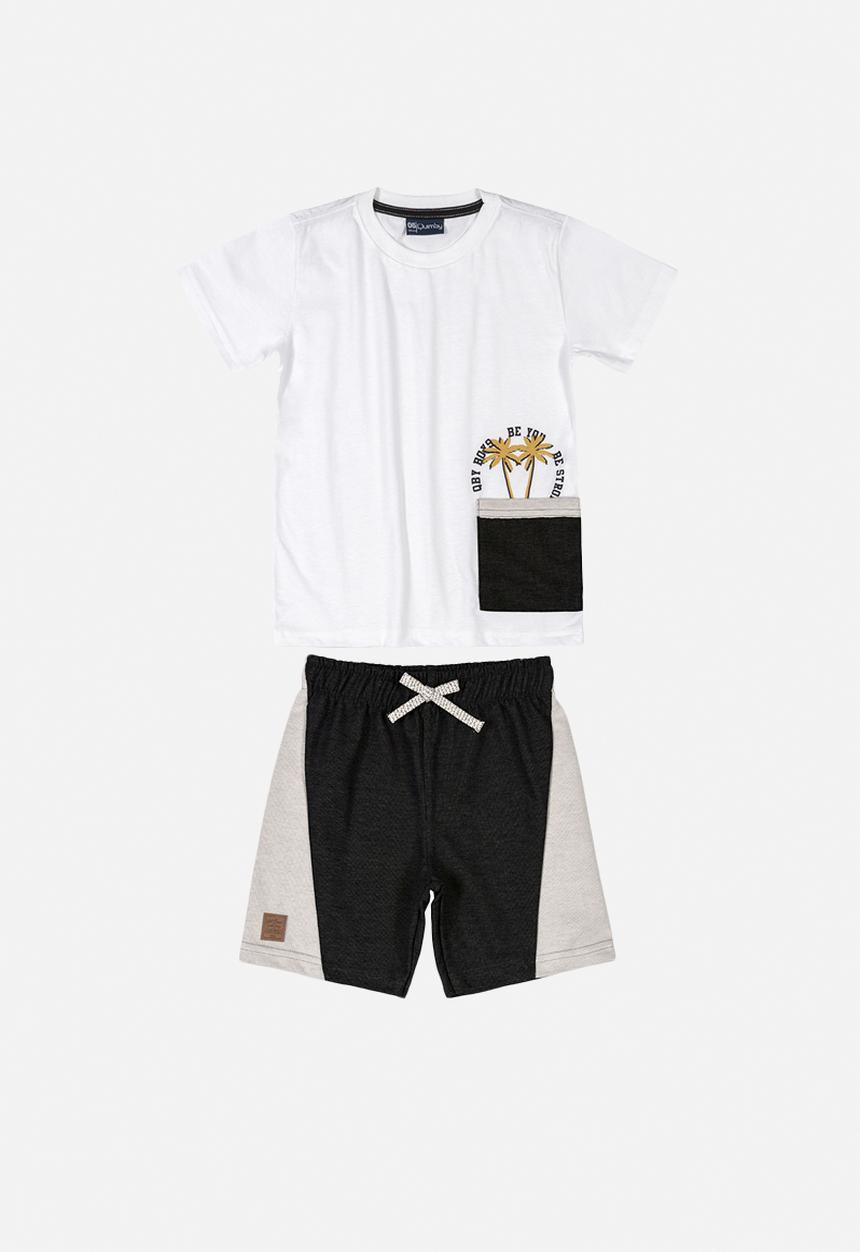 Quimby - Boys T-shirt & shorts set - black & white