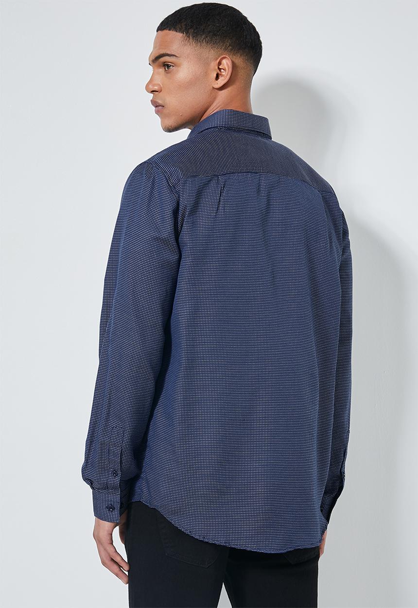 Superbalist - Barber regular fit long sleeve oxford shirt - navy